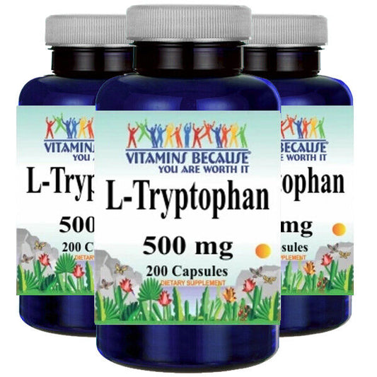 L-Tryptophan 500mg 3X200 Capsules by Vitamins Because Your Worth it