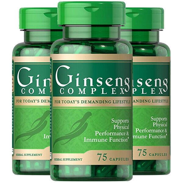 Ginseng Complex 3X75Caps Panax Ginseng/American Chinese Ginseng/B-12/Royal Jelly