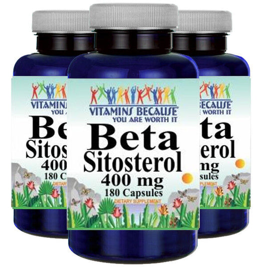 Beta Sitosterol 400mg 3X180 Capsules by Vitamins Because