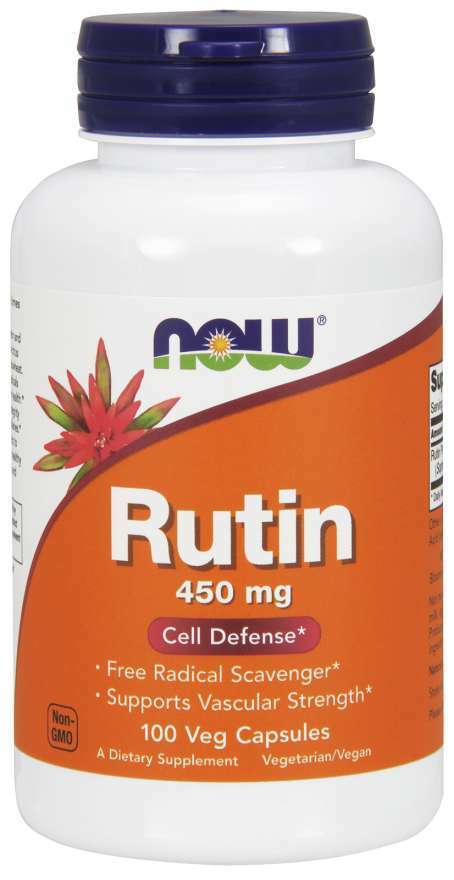 NOW Foods Rutin 450mg 100 Caps bioflavonoid related to quercetin and hesperidin