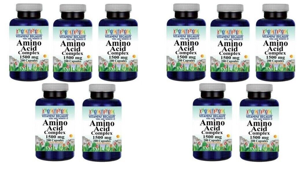 Amino Acid Complex 1500mg 13 ESSENTIAL AMINO ACIDS 10X200 Caps L-Glutathione