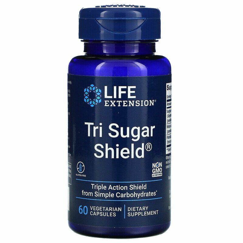 Life Extension Tri Sugar Shield 60Caps Mulberry/Sorghum/Phloridzin/proanthocyan