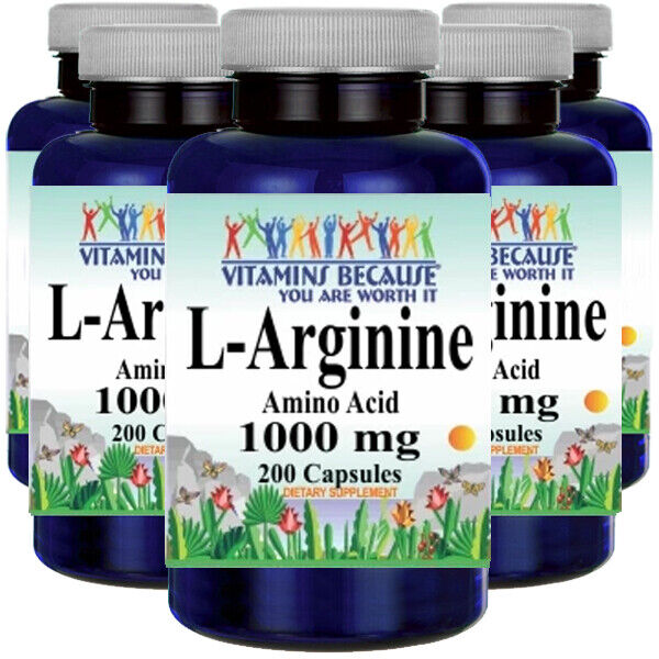 L-Arginine Free Form 1000mg 5X200 Capsules by Vitamins Because