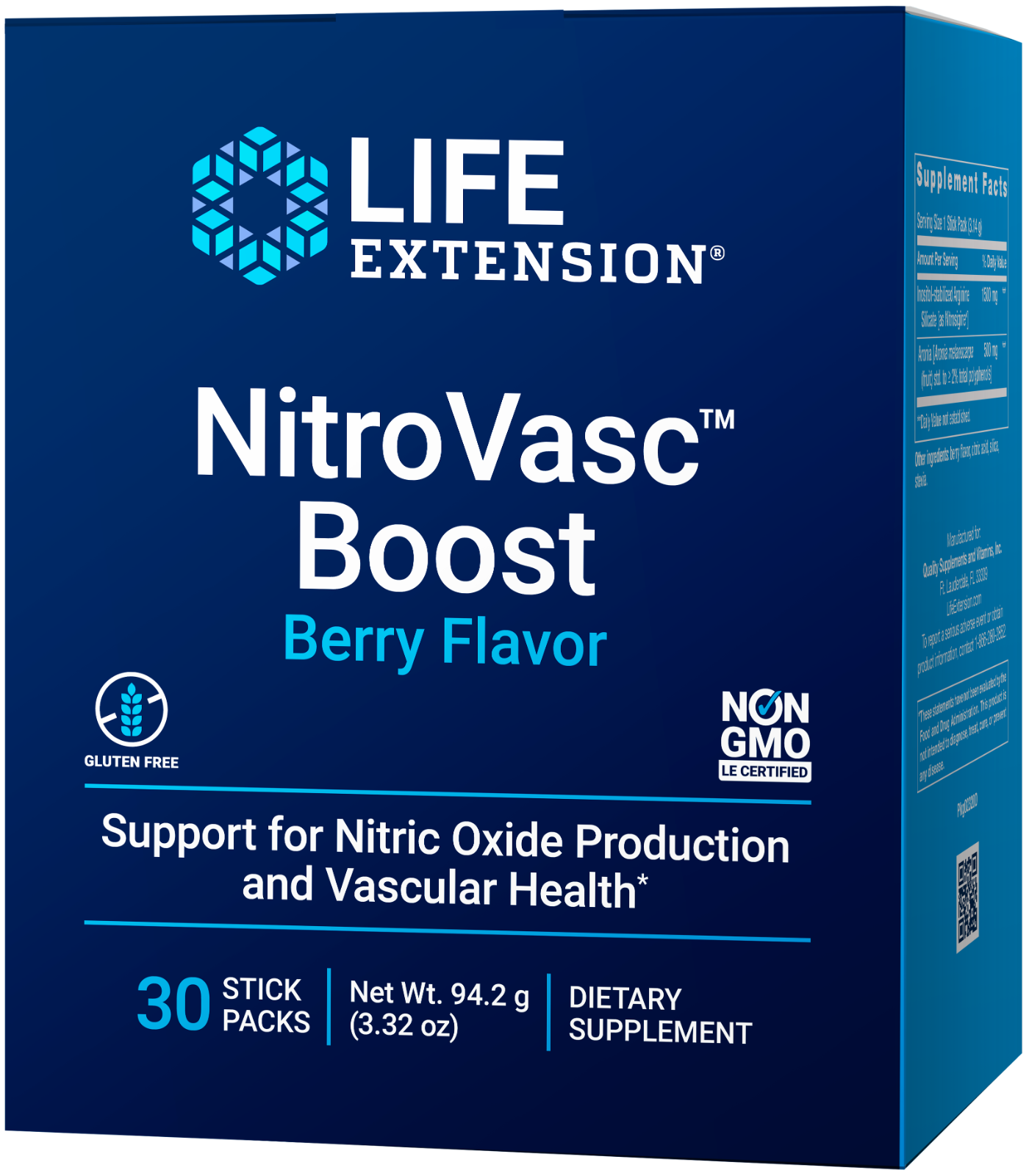 NitrovVasc Boost Life Extension Arginine 1500mg/Aronia 500mg Nitric Oxide NOX