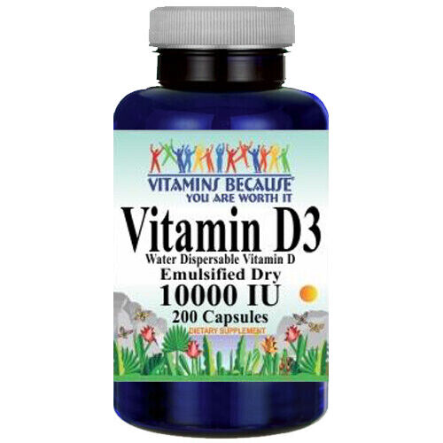 Vitamin D3 10,000 IU 250mcg Immune System Supplement 200 Caps