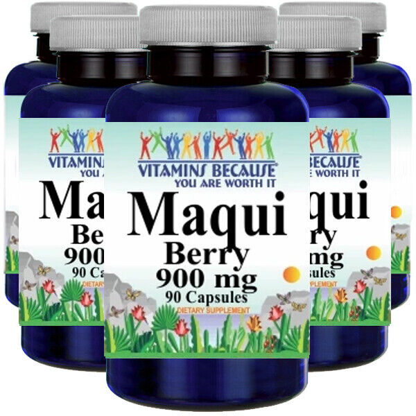 Maqui Berry 900mg 5X90 Caps Super Antioxidant (Aristotelia Chilensis) Vita Becau