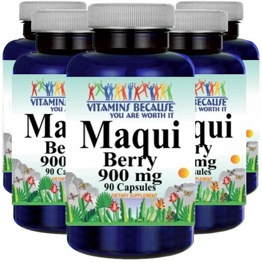 Maqui Berry 900mg 5X90 Caps Super Antioxidant (Aristotelia Chilensis) Vita Becau