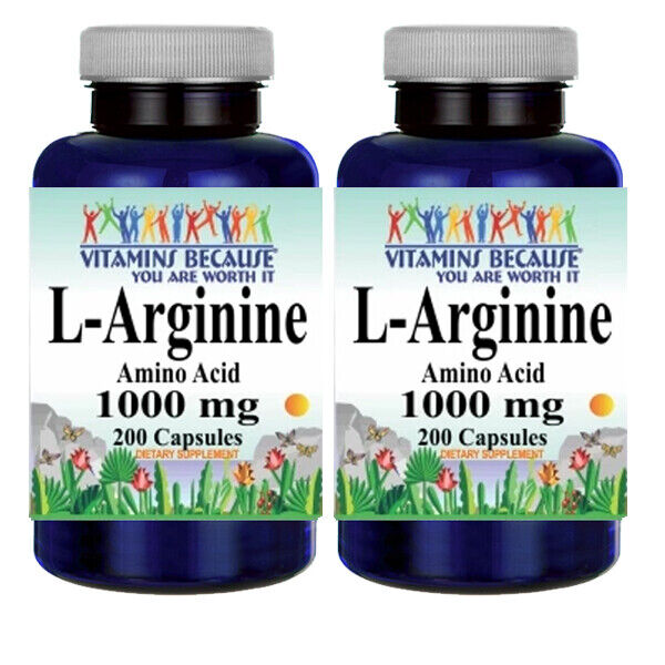 L-Arginine Free Form 1000mg 2X200 Capsules by Vitamins Because